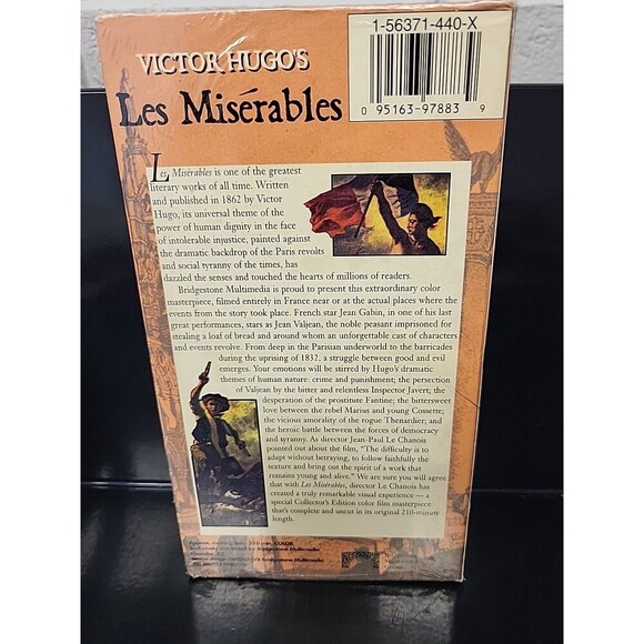 LES MISERABLES COLLECTORS EDITION [2 VHS SET] VICTOR HUGO (New And Sealed) - Picture 2 of 3